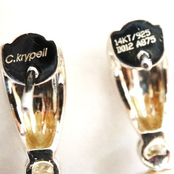 CHARLES KRYPELL .925 14K Gold Amethyst Dia Earring - Picture 4 of 6